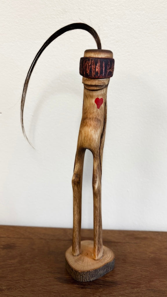 "SECOND CHANCE XII" HAND CARVED WOOD SCULPTURE VG12