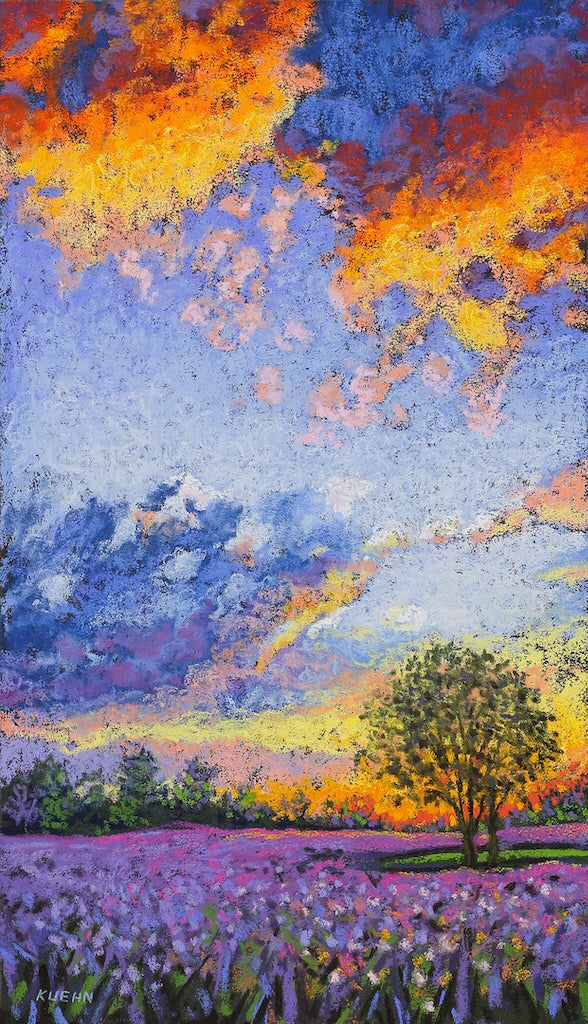 "VIOLET SUNRISE" ORIGINAL PASTEL/FRAMED