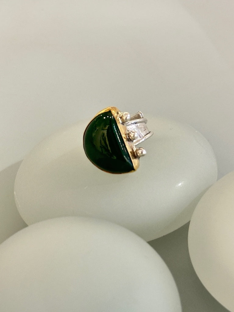 JADE RING WITH STERLING SILVER AND NUGOLD WK121