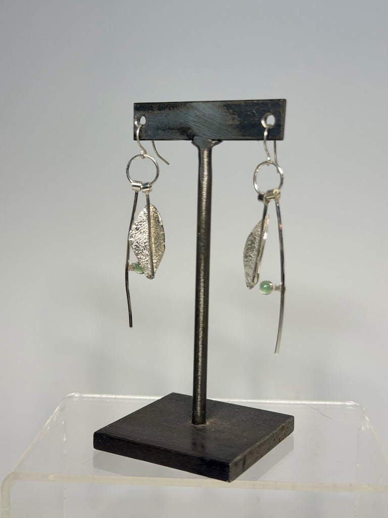 STERLING SILVER LEAF EARRINGS WK149