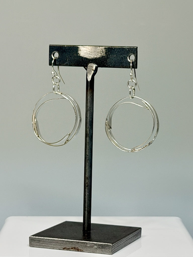 DOUBLE HOOP STERLING SILVER EARRINGS WK163