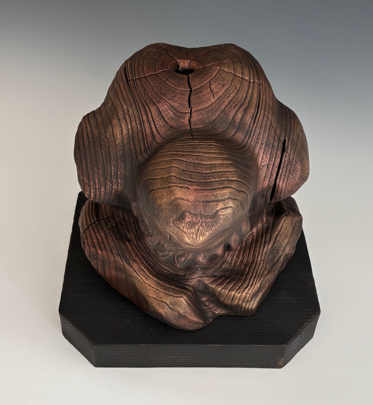 "WEEPING BUDDHA" HAND CARVED PAULOWNIA SCULPTURE