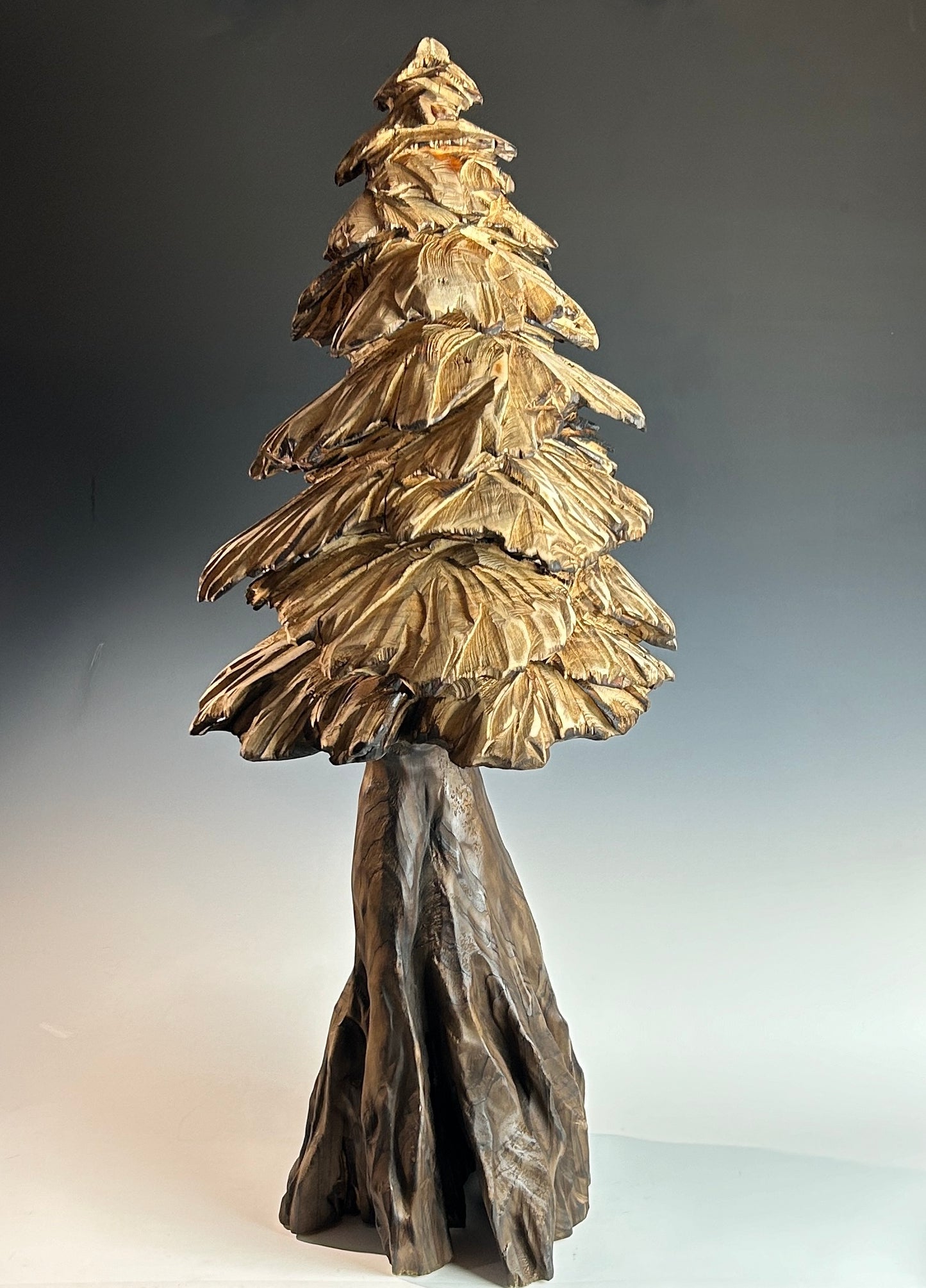 "WHISPERS OF THE ANCIENTS" LEYLAND CYPRESS CARVED WOOD SCULPTURE