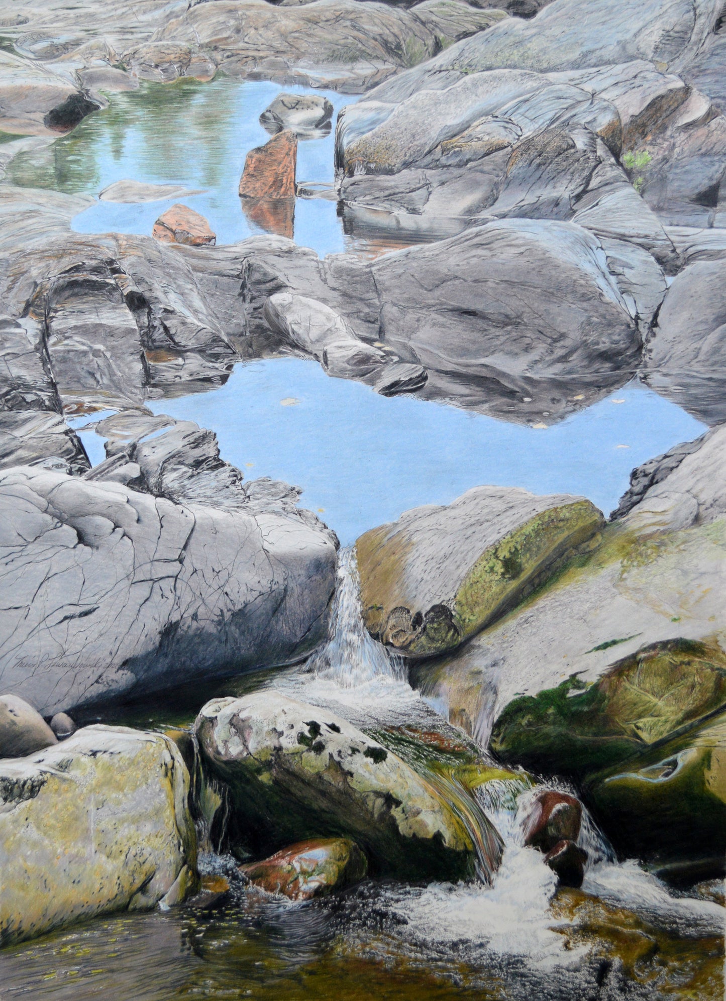 "WILLIAM'S LANDING" ORIGINAL DRAWING/FRAMED