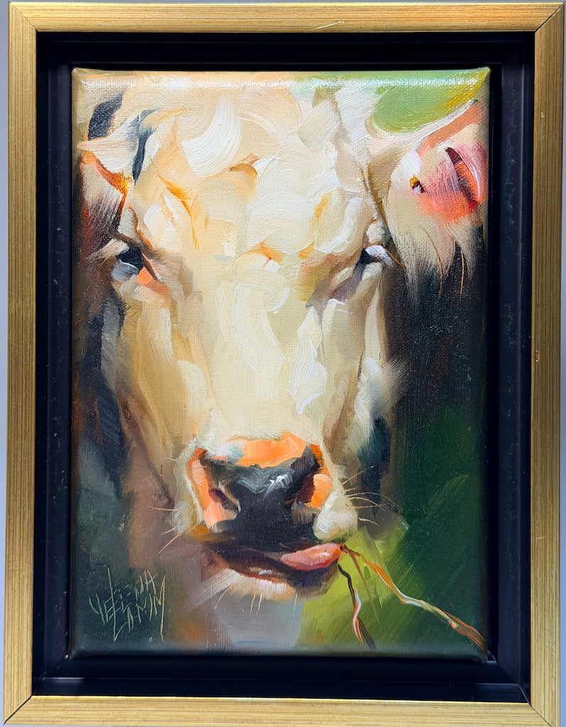 "HI THERE!" ORIGINAL OIL ON LINEN/FRAMED