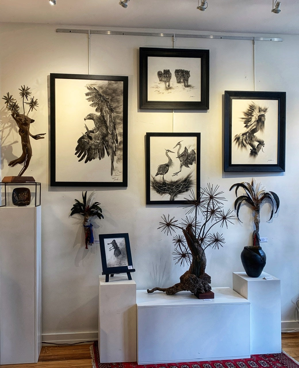 “The Eagle Dance” Fumage Drawing on Clay Board