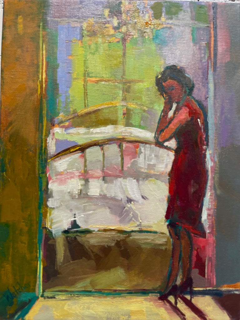 "EARRINGS" Original Oil on Panel