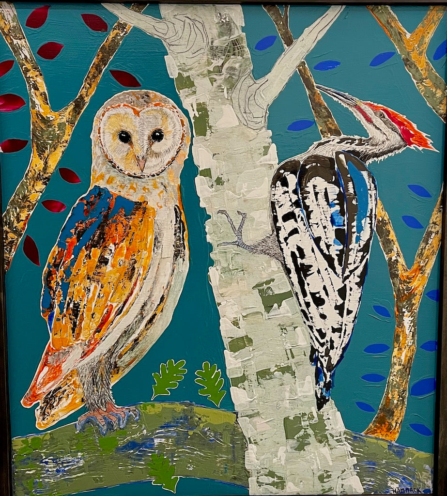 "THE HIGHER COUNCIL" Original Mixed Media Painting on Board/Framed