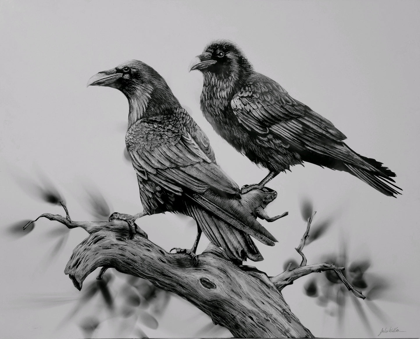 "The Keeper of Secrets" Original Fumage Drawing on Clay Board