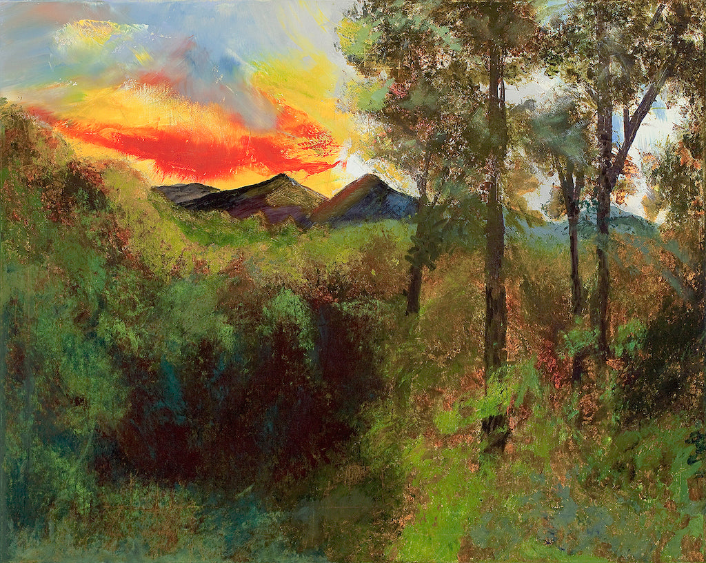 "SUMMER MORNING" Framed Oil and Cold Wax on LINEN/framed