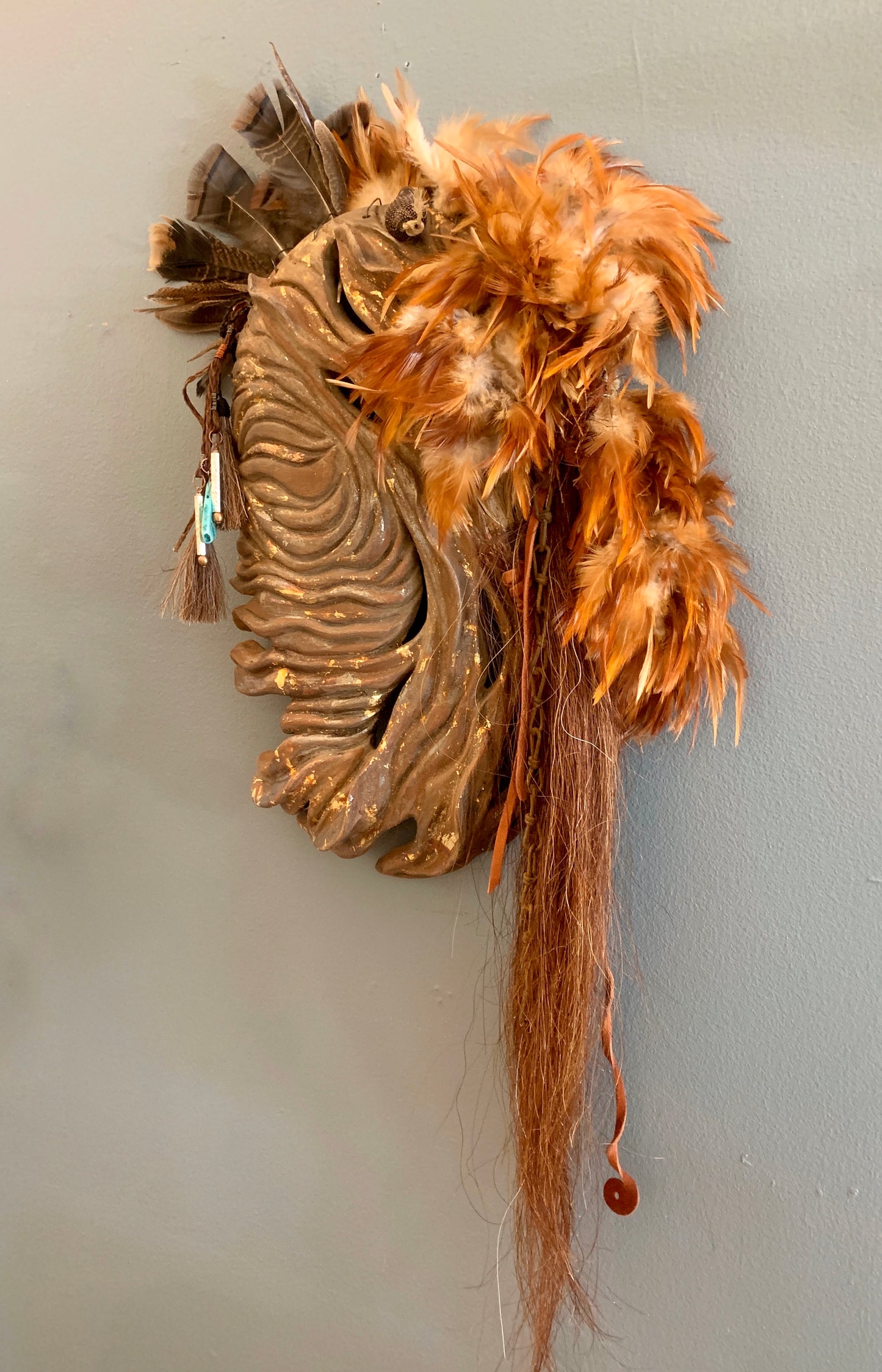 Dream State - MIcaceous Clay and Mixed Media Wall Sculpture