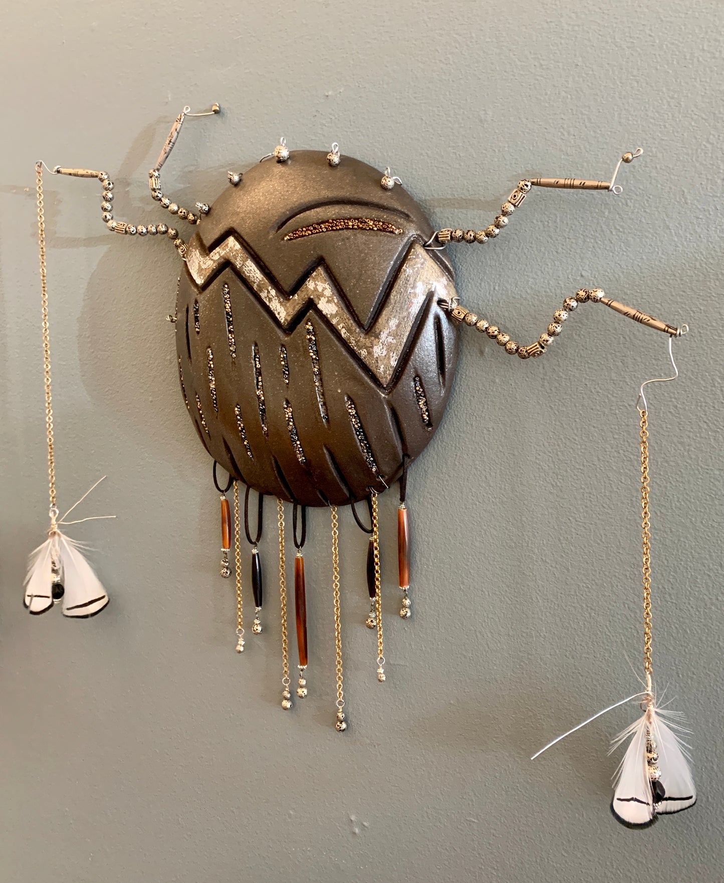 The Blessing of the Rain - Micaceous Clay and Mixed Media Wall Sculpture