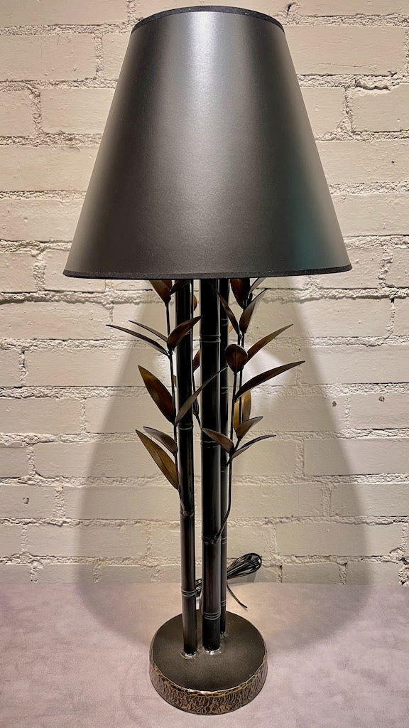 Black Bamboo Lamp Table Lamp with Black Shade