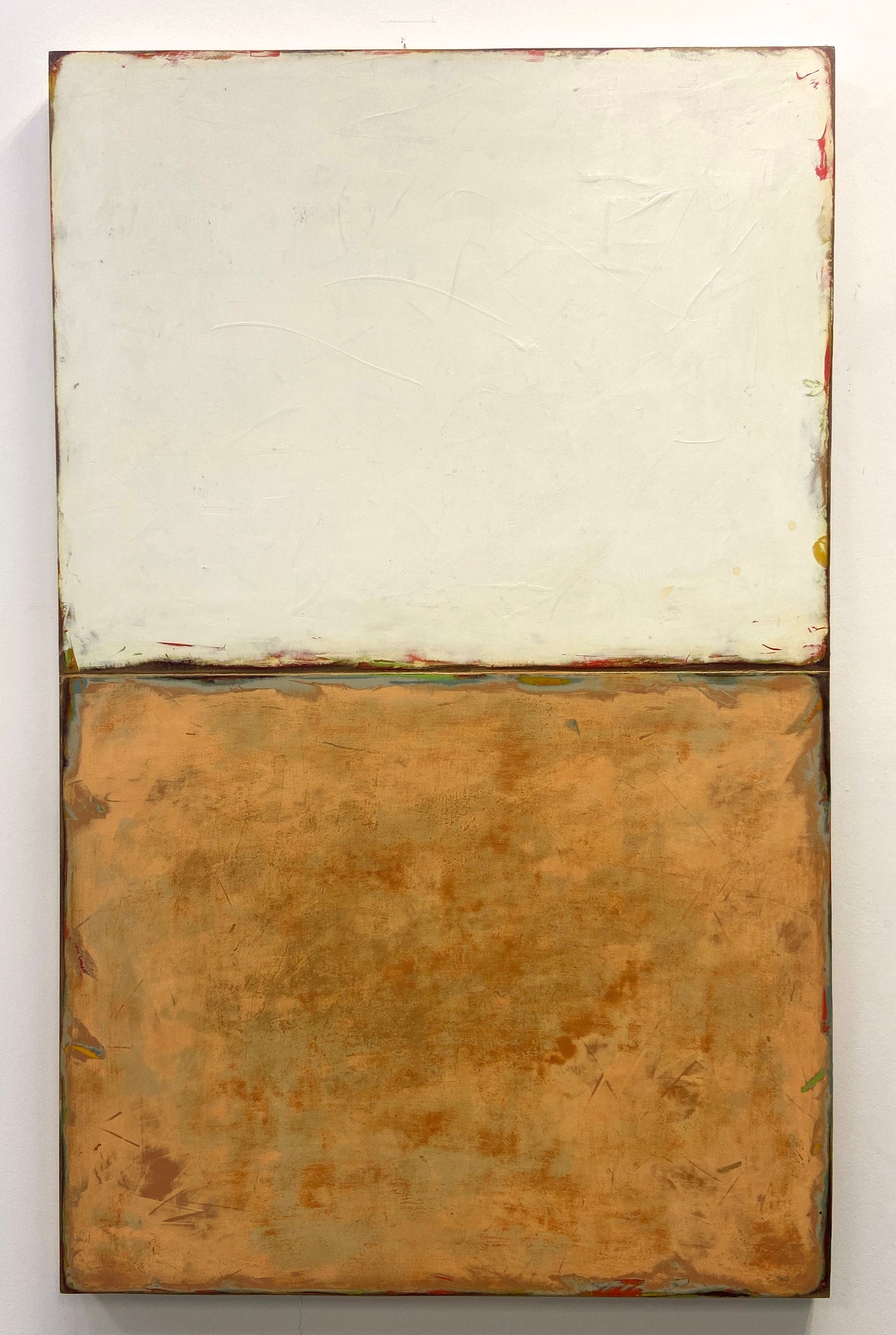 "Façade, Venice No.4": Acrylic, Oil and Gesso on Board Mixed Media Fine Art Painting