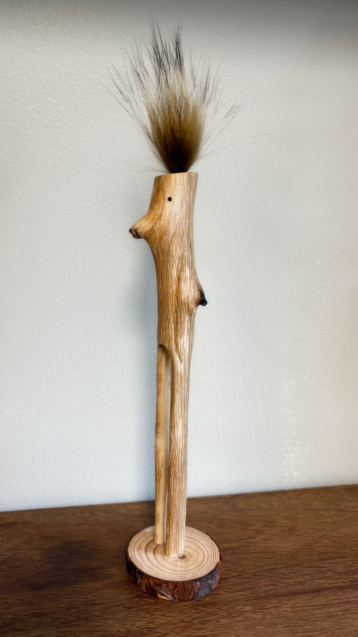 "SECOND CHANCE X" HAND CARVED WOOD SCULPTURE VG10