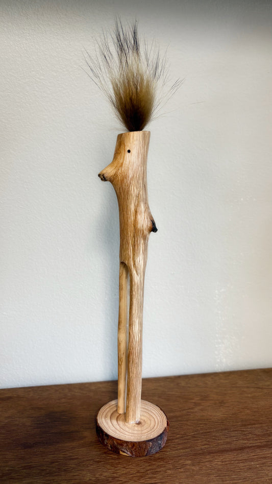 "SECOND CHANCE X" HAND CARVED WOOD SCULPTURE VG10