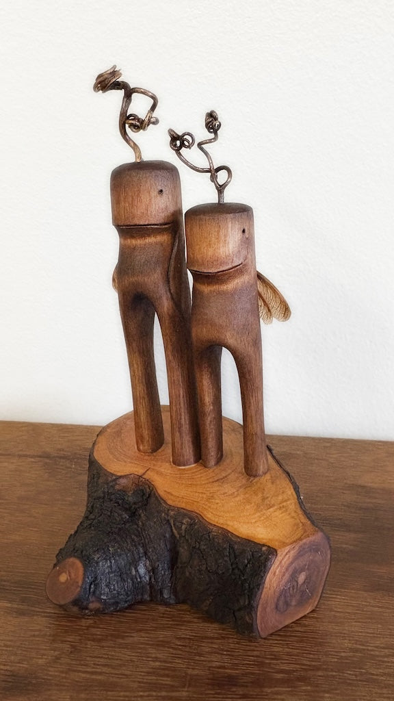 "SECOND CHANCE 110" HAND CARVED WOOD SCULPTURE VG110