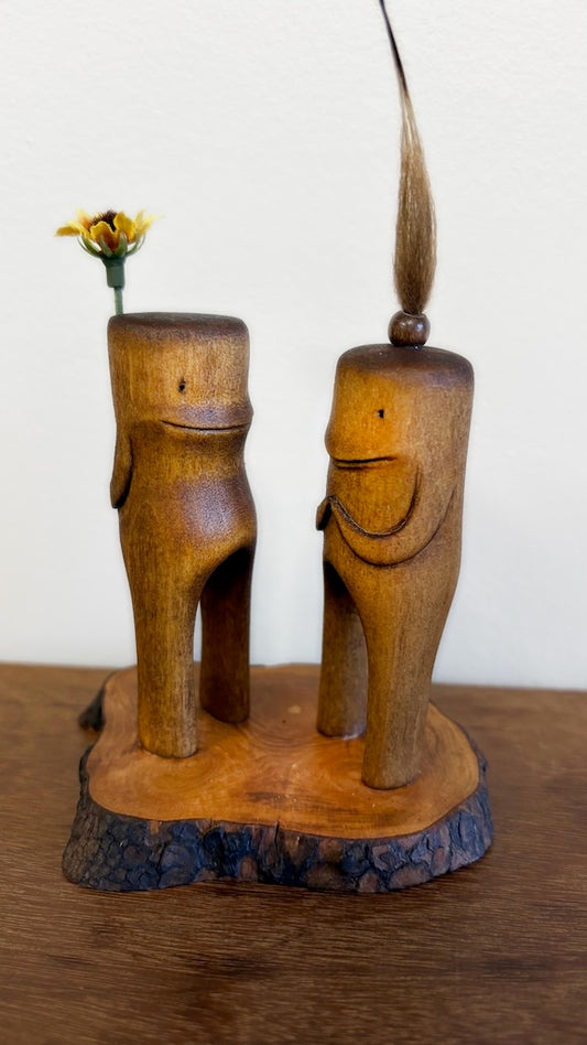 "SECOND CHANCE 117" HAND CARVED WOOD SCULPTURE VG117