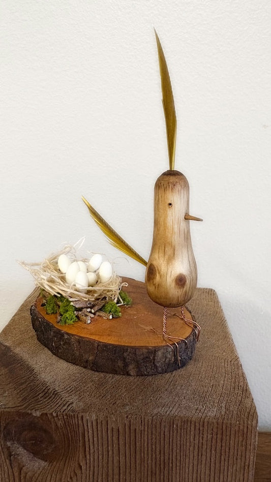 "SECOND CHANCE 127" HAND CARVED WOOD SCULPTURE VG127