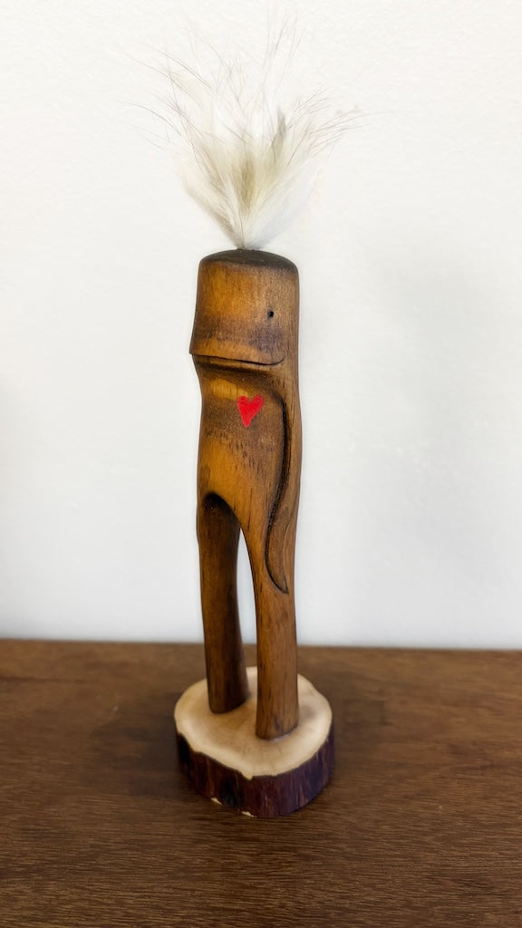 "SECOND CHANCE 133" HAND CARVED WOOD SCULPTURE VG133