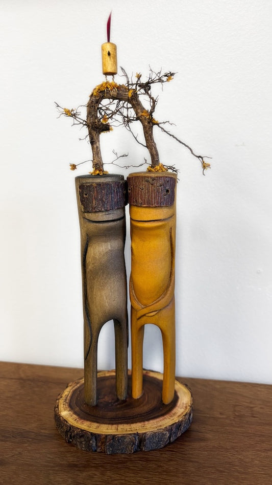 "SECOND CHANCE 134" HAND CARVED WOOD SCULPTURE VG134