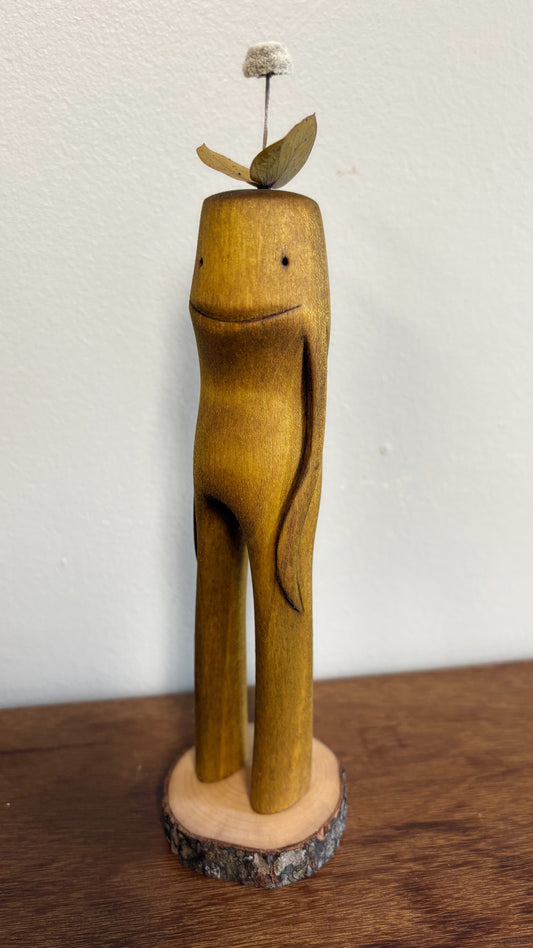 "SECOND CHANCE 156" HAND CARVED WOOD SCULPTURE VG156