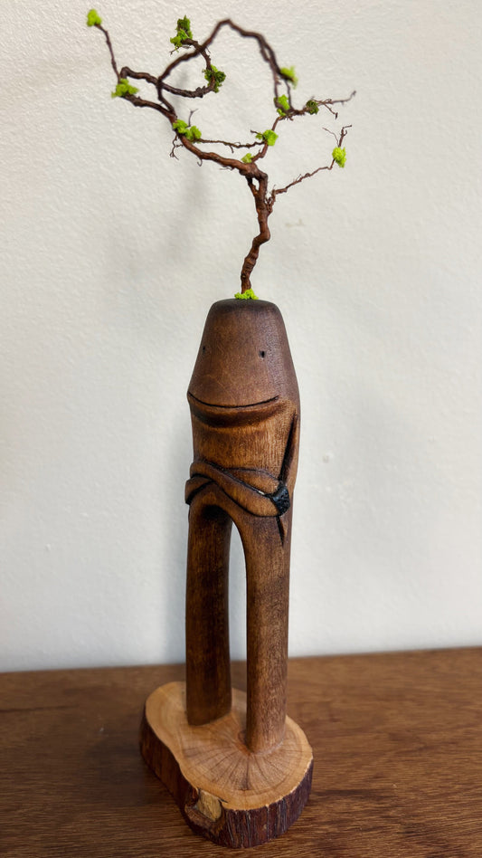 "SECOND CHANCE 157" HAND CARVED WOOD SCULPTURE VG157