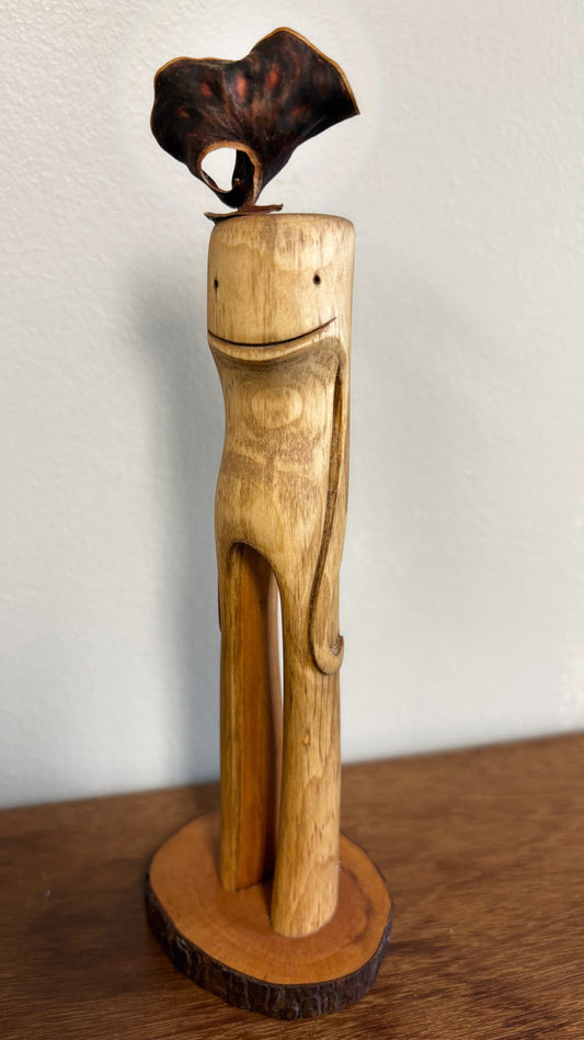 "SECOND CHANCE 158" HAND CARVED WOOD SCULPTURE VG158