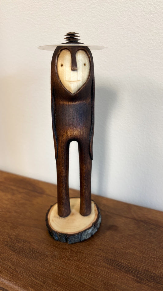 "SECOND CHANCE 163" HAND CARVED WOOD SCULPTURE VG163