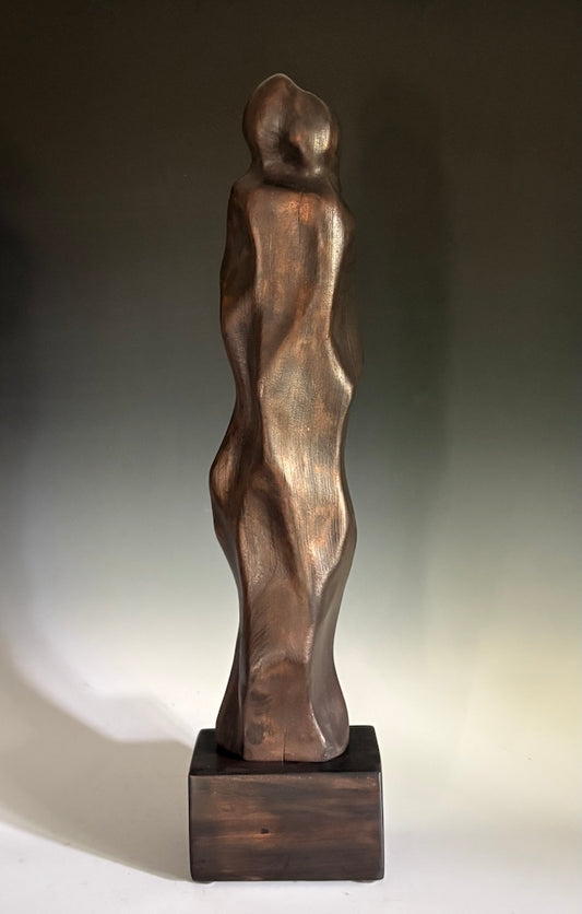 "TENDER EMBRACE" WILD CHERRY BRONZE WOOD SCULPTURE