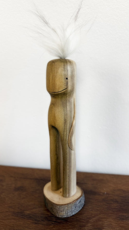 "SECOND CHANCE 201" HAND CARVED WOOD SCULPTURE VG201