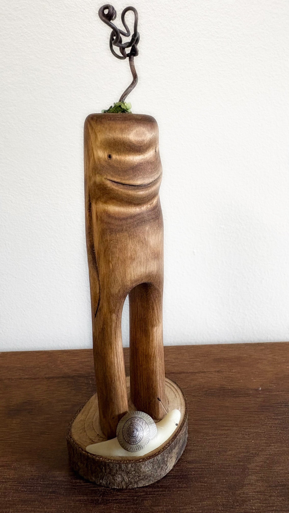 "SECOND CHANCE 203" HAND CARVED WOOD SCULPTURE VG203