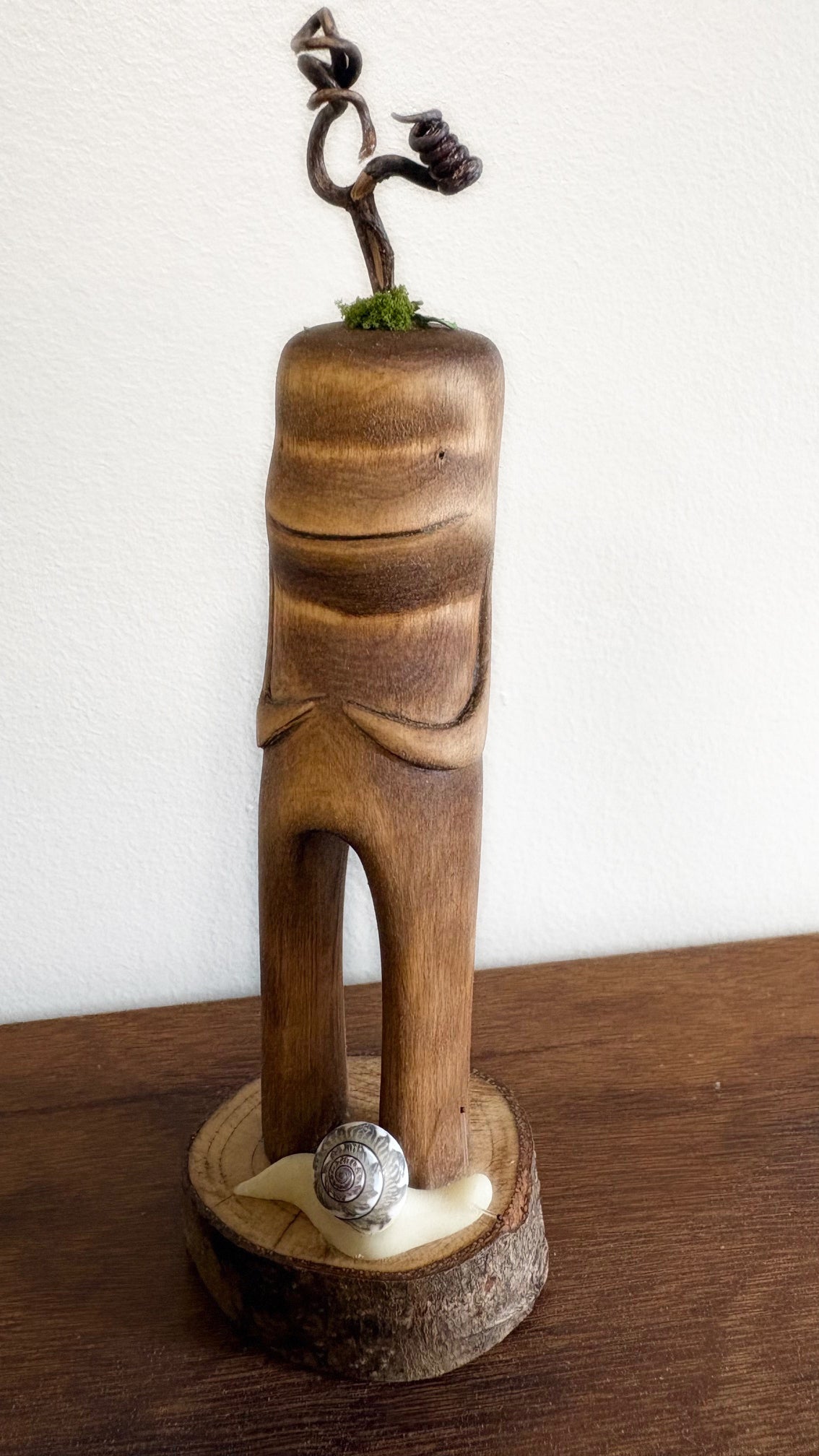 "SECOND CHANCE 204" HAND CARVED WOOD SCULPTURE VG204