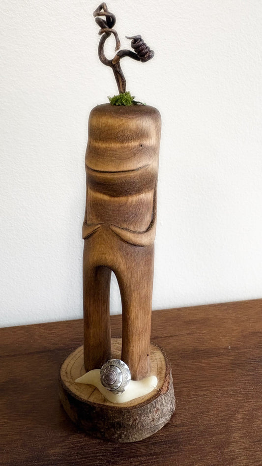 "SECOND CHANCE 204" HAND CARVED WOOD SCULPTURE VG204