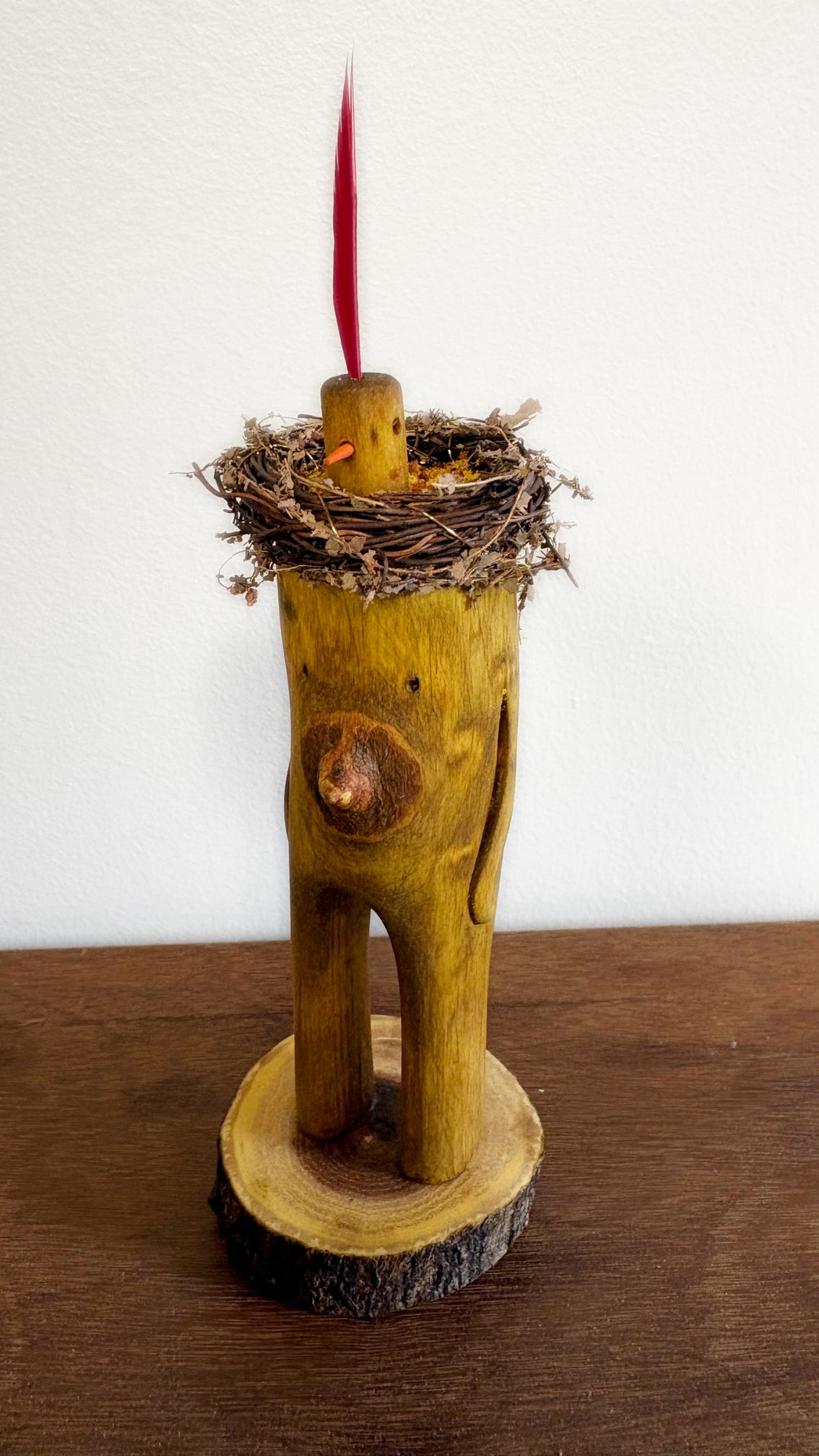 "SECOND CHANCE 207" HAND CARVED WOOD SCULPTURE VG207