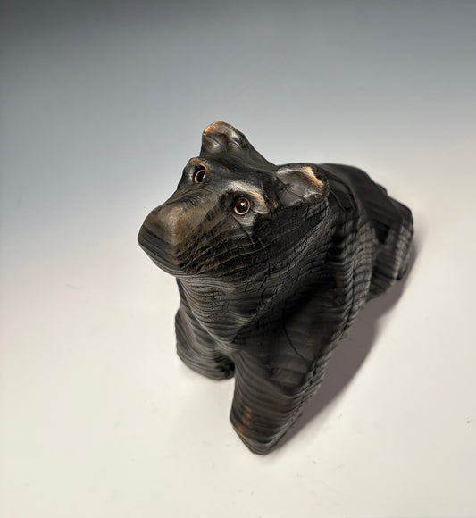 "BRUNO" HAND CARVED WHITE PINE WOOD SCULPTURE