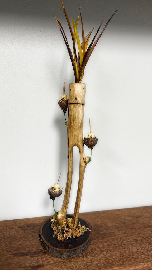 "SECOND CHANCE 32" HAND CARVED WOOD SCULPTURE VG32