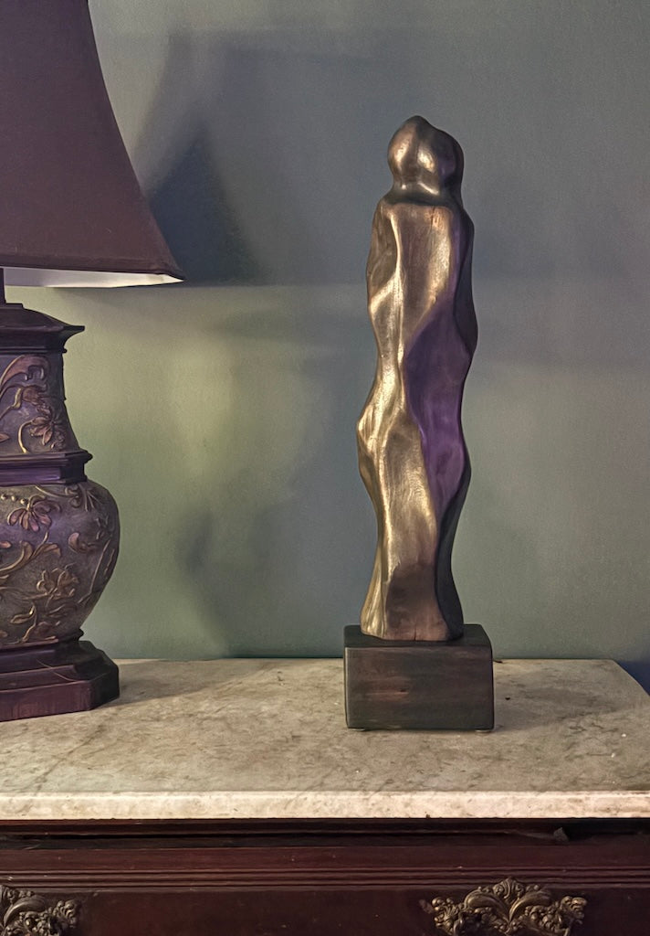 "TENDER EMBRACE" WILD CHERRY BRONZE WOOD SCULPTURE