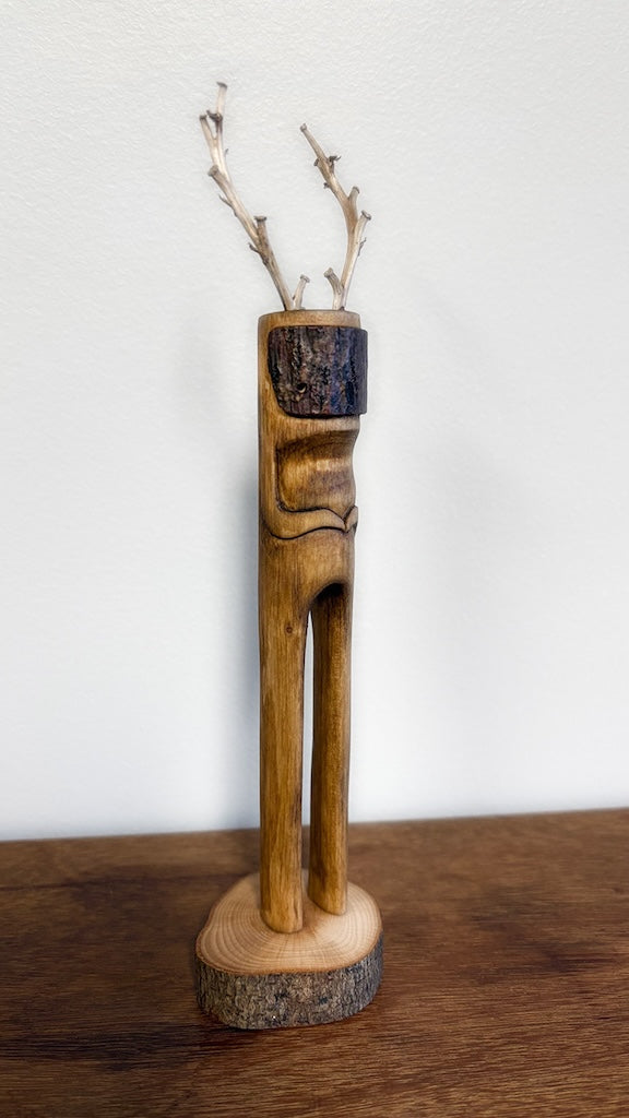 "SECOND CHANCE 45" HAND CARVED WOOD SCULPTURE VG45