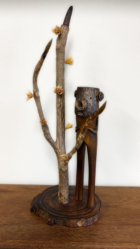 "SECOND CHANCE 55" HAND CARVED WOOD SCULPTURE VG55