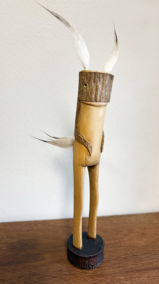 "SECOND CHANCE V" HAND CARVED WOOD SCULPTURE VG5