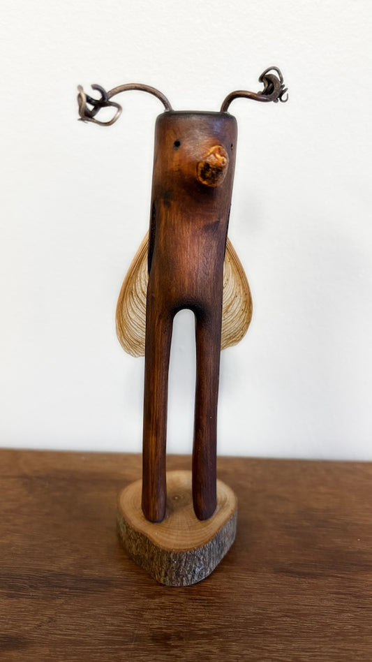 "SECOND CHANCE 76" HAND CARVED WOOD SCULPTURE VG76