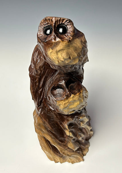 "BATHED IN MOONLIGHT" HAND CARVED WOOD SCULPTURE