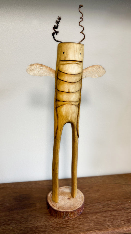 "SECOND CHANCE IX" HAND CARVED WOOD SCULPTURE VG9