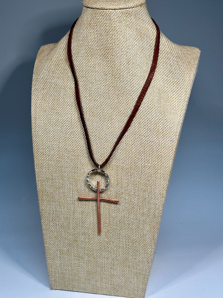 COPPER CROSS NECKLACE AS307