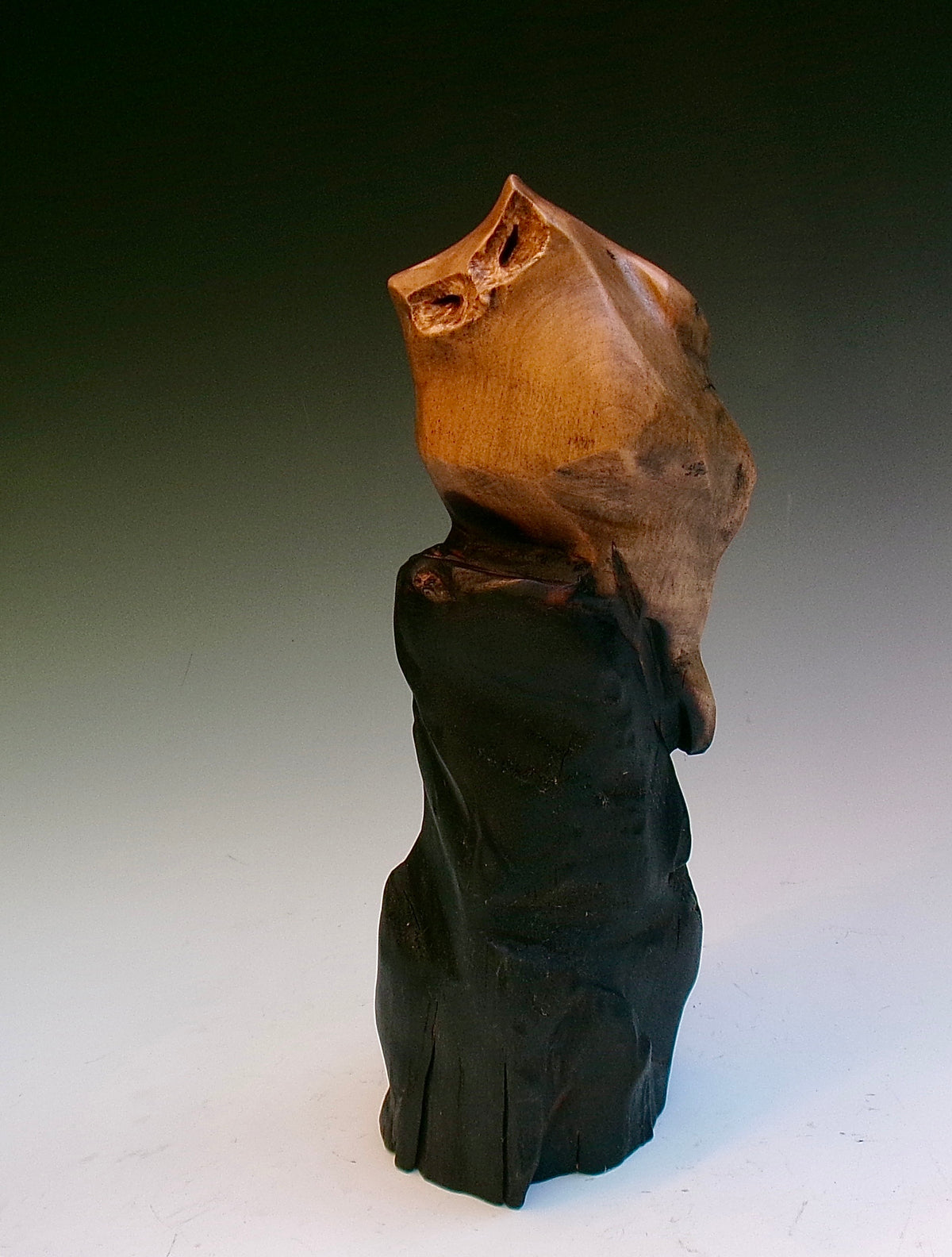 "A MIRROR OF HEAVEN" HAND CARVED BLACK CHERRY SCULPTURE
