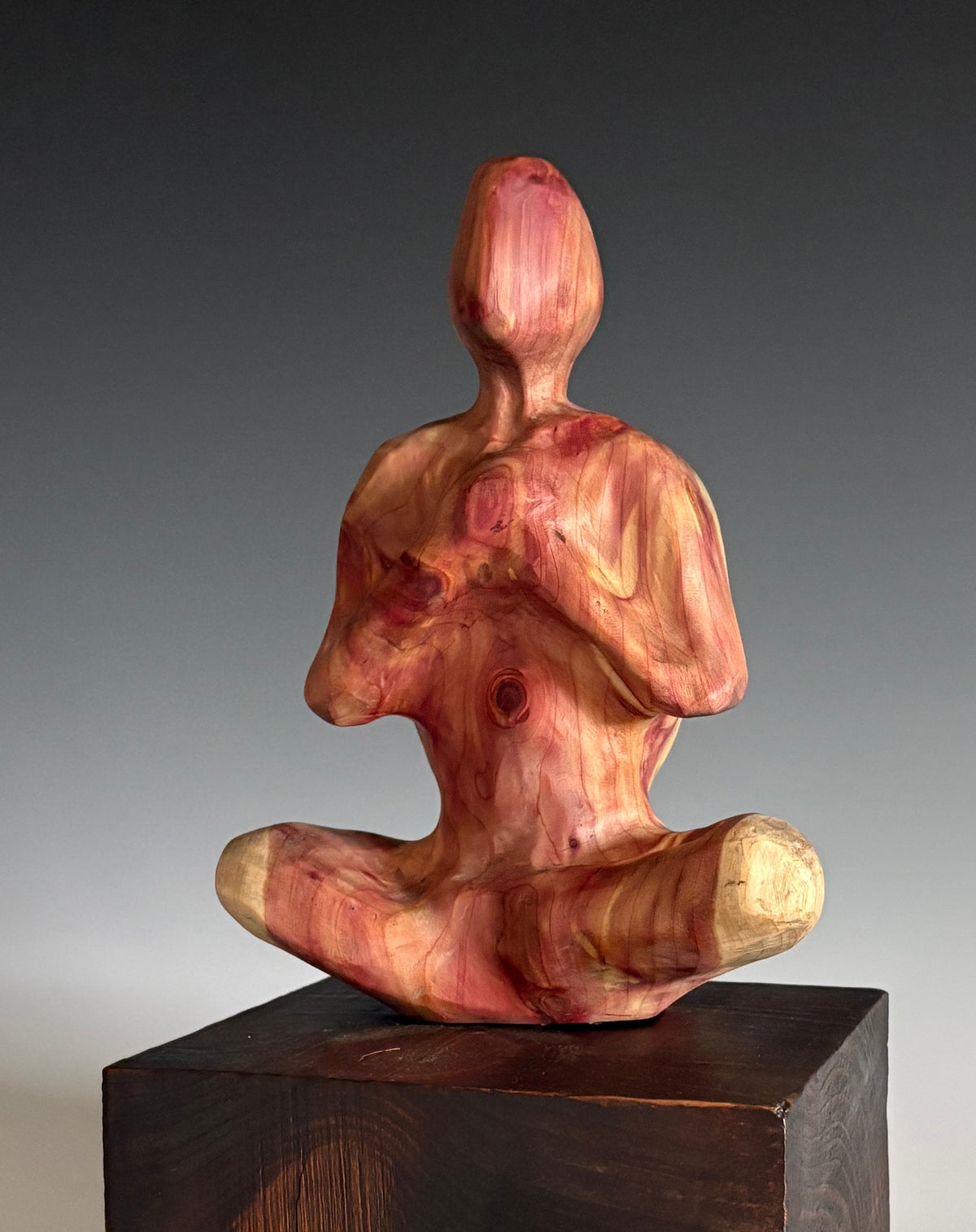 "A PRAYER FOR PEACE" HAND CARVED CEDAR SCULPTURE