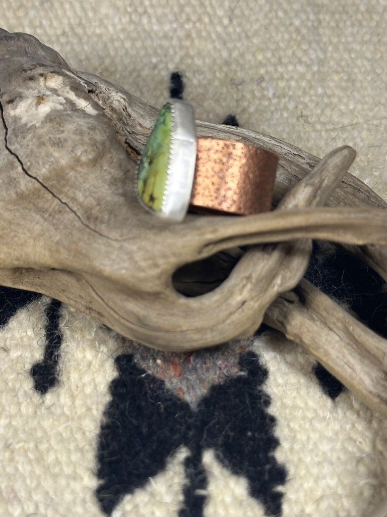 QINGU TURQUOISE COPPER RING AS245