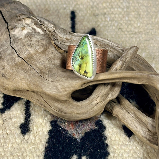 QINGU TURQUOISE COPPER RING AS245