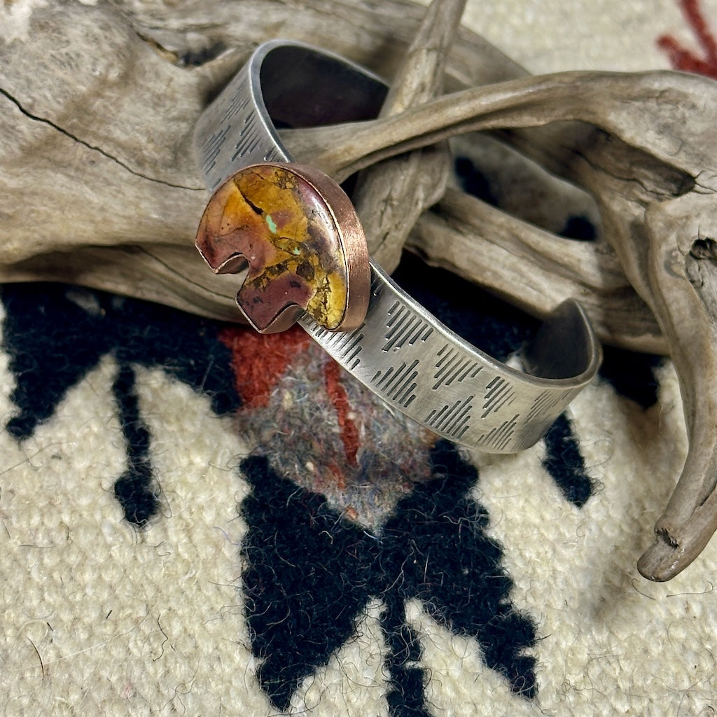 ROYSTON RIBBON TURQUOISE BEAR CUFF AS256